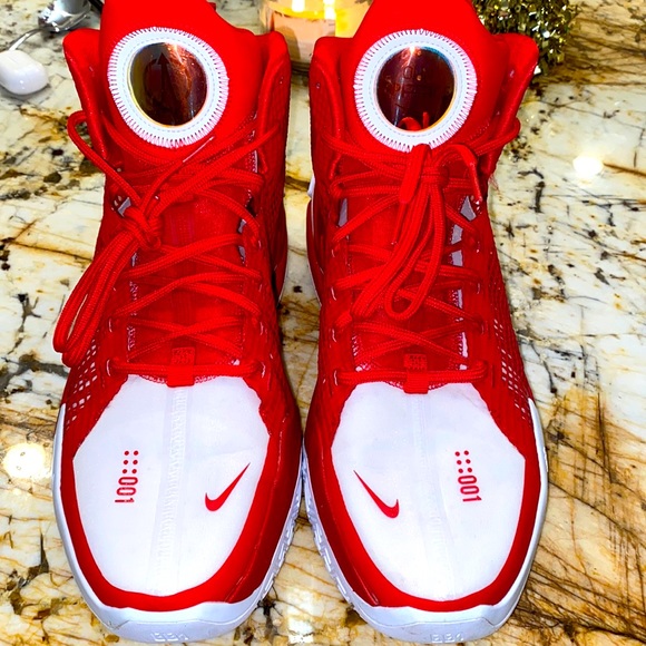 Nike Own Space AirZoom Sz14.5 Mens Red and White basketball sneakers - Picture 1 of 8
